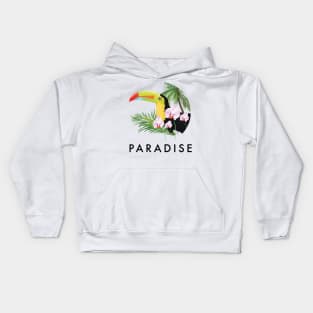 Paradise travel logo Kids Hoodie
